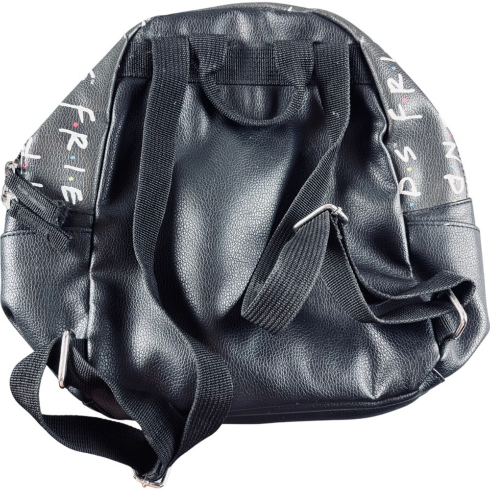 Friends TV Show Small Backpack Black Faux Leather Colorful Logo Print - Picture 4 of 6